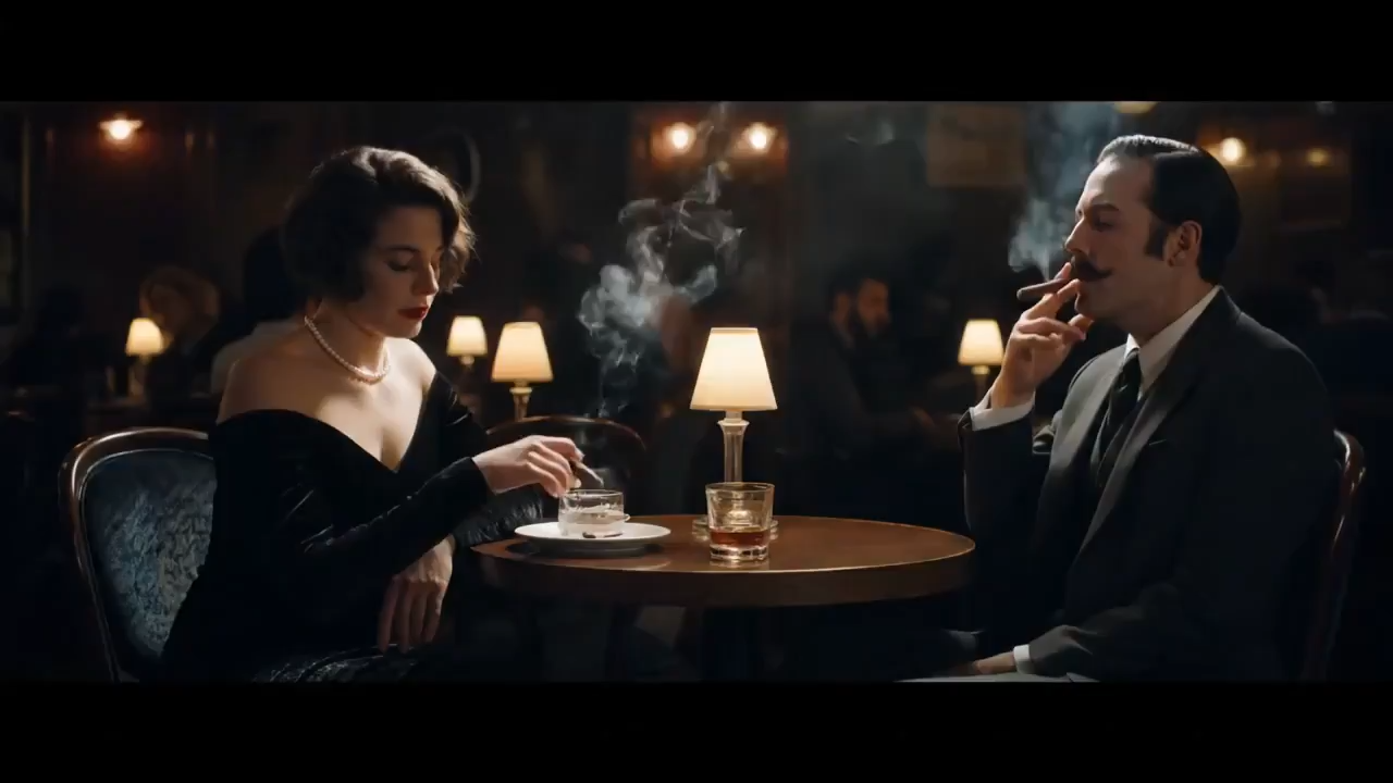 A man and a woman are sitting at the table talking